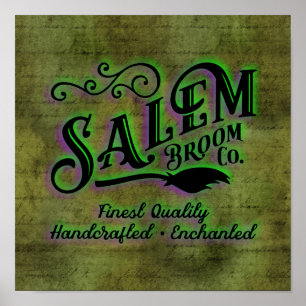 Poster Symbole de la société Halloween Witch Salem Broom