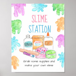 Poster Symbole de la station slime enfant anniversaire