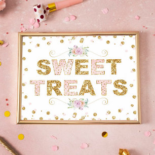 Poster Symbole de la table de dessert de fête d'anniversa