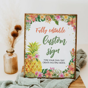 Poster Symbole de la table de fête d'anniversaire florale