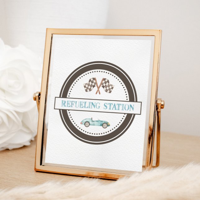 Poster Symbole de la voiture Blue Race Station (Créateur téléchargé)