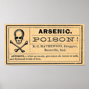 Poster Symbole de l'affiche de l'Étiquette de l'arsenic d