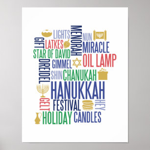 Poster Symbole de l'affiche de Noël Hanoukka