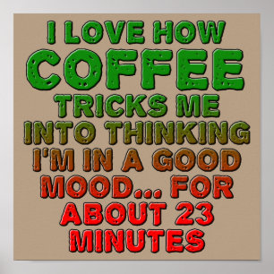 Poster Symbole de l'affiche du café Good Mood Trick Funny