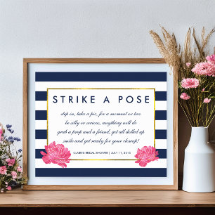 Poster Symbole de l'affiche du stand photo   Navy Stripe 