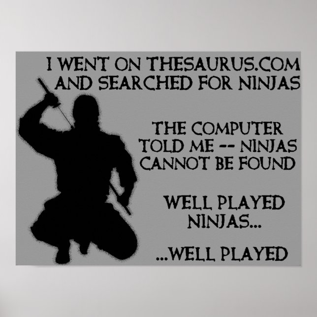 Poster Symbole de l'affiche Thesaurus Ninjas Funny Ninja (Devant)