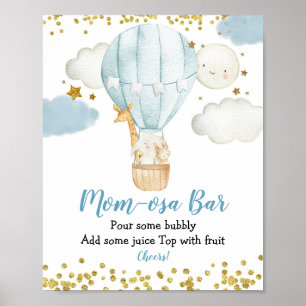 Poster Symbole de l'air chaud Balloon jungle animal Girl 