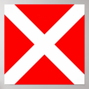 Poster symbole de l'alphabet maritime quatre