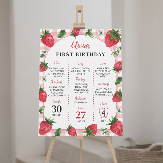 Poster Symbole de l'anniversaire de fraise Berry Sweet (Créateur téléchargé)