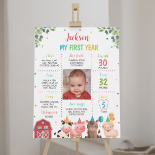 Poster Symbole de l'Anniversaire des animaux de ferme de