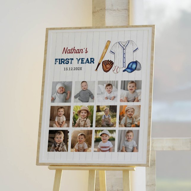 Poster Symbole de l'anniversaire du baseball (Créateur téléchargé)