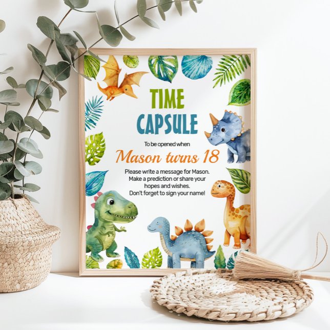 Poster Symbole de l'heure d'anniversaire de Dinosaur (Créateur téléchargé)