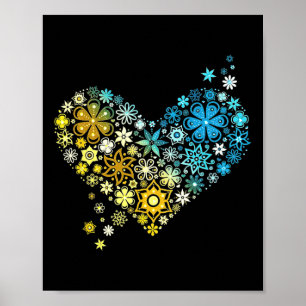 Poster Symbole de l'Ukraine Cœur Amour Paix Espoir Printe
