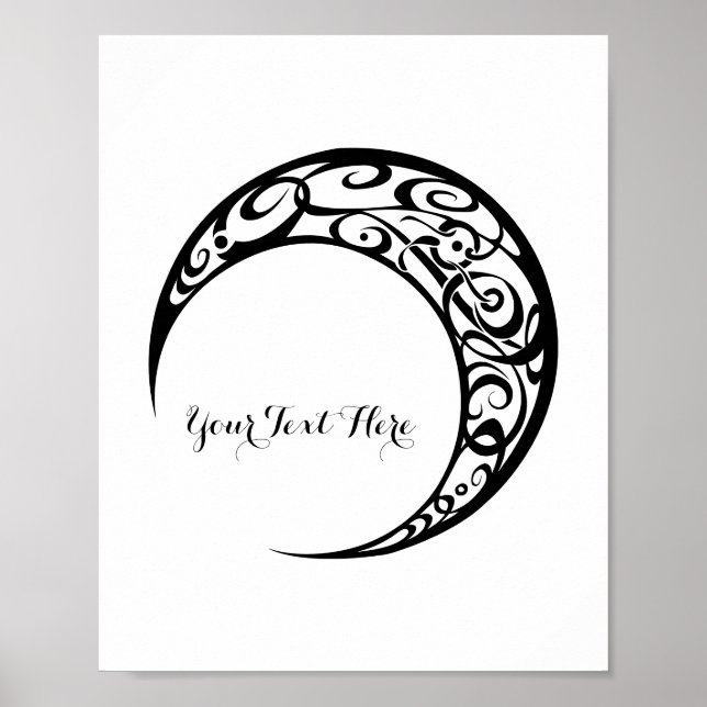 Poster Symbole de lune tribale personnalisée (Devant)