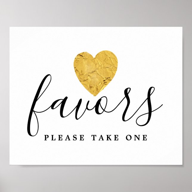 Poster Symbole de mariage do-it-yourself Gold Foil Coeur  (Devant)
