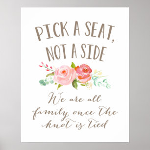 Poster Symbole de mariage du jardin rose   Choisissez Un 