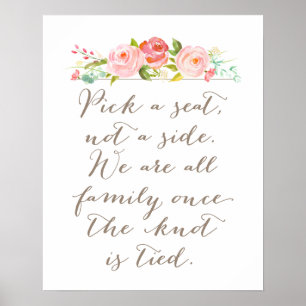 Poster Symbole de mariage du jardin rose Choisissez Un