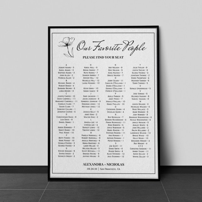 Poster Symbole de mariage élégant noir et blanc (Créateur téléchargé)