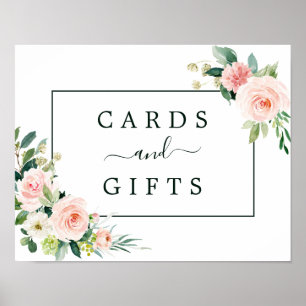 Poster Symbole de mariage et cadeau en fleur rose