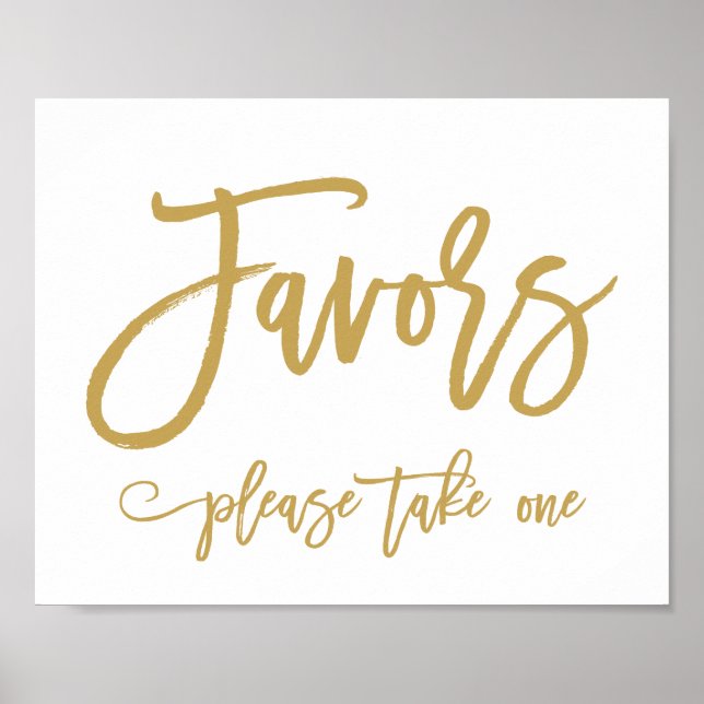 Poster Symbole de mariage Gold Lettré à la main chic (Devant)