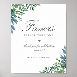 Poster Symbole de mariage Rustique Chic Forest Foliage Fa