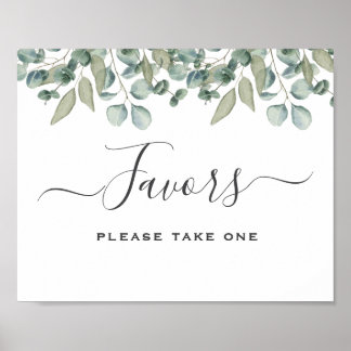 Poster Symbole de mariage vert Eucalyptus Favor
