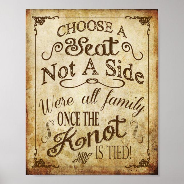 Poster Symbole de mariage vintage (Devant)