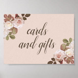Poster Symbole de mariage vintage Rose Favor