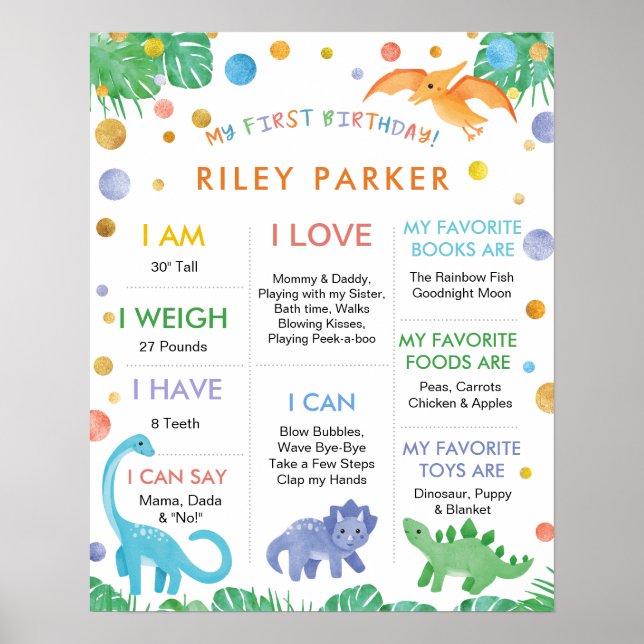 Poster Symbole de mon premier anniversaire 1 an (Devant)