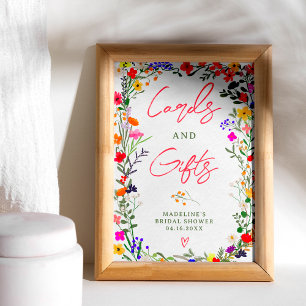 Poster Symbole de naissance de boho de fleurs sauvages vi
