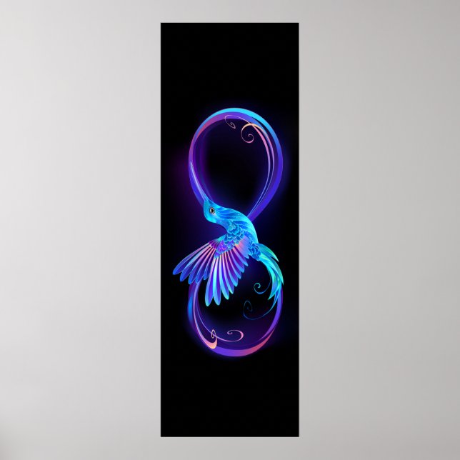 Poster Symbole de Neon Infinity par Glowing Hummingbird (Devant)