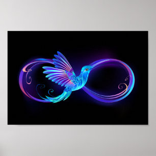 Poster Symbole de Neon Infinity par Glowing Hummingbird