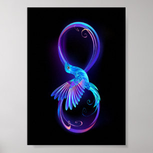 Poster Symbole de Neon Infinity par Glowing Hummingbird