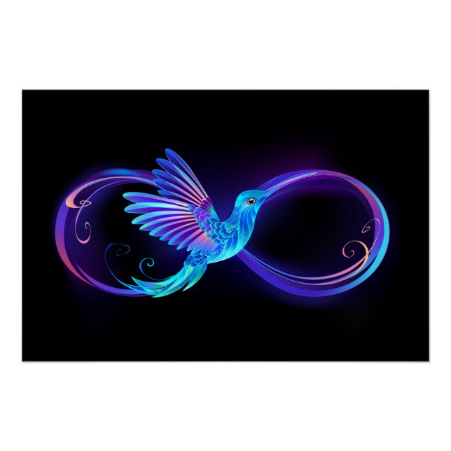 Poster Symbole de Neon Infinity par Glowing Hummingbird (Devant)