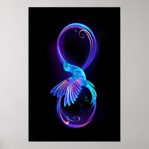 Poster Symbole de Neon Infinity par Glowing Hummingbird