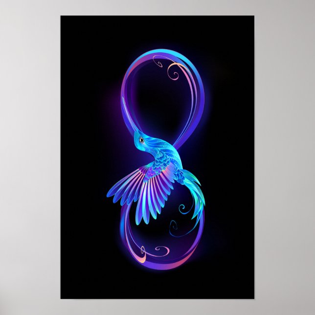 Poster Symbole de Neon Infinity par Glowing Hummingbird (Devant)