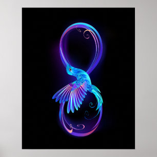 Poster Symbole de Neon Infinity par Glowing Hummingbird