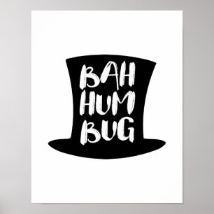 Poster Symbole de Noël Carol Bah Humbug