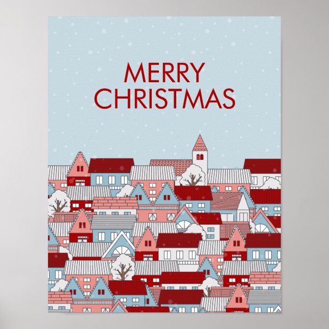 Poster Symbole de Noël Village Vacances (Devant)