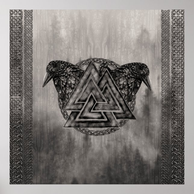 Poster Symbole de noix de caille et ravens (Devant)