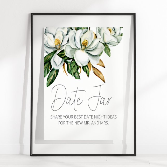 Poster Symbole de nuit blanc Magnolia Floral Russe (Créateur téléchargé)