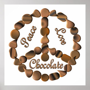 POSTER SYMBOLE DE PAIX CHOCOLÉ