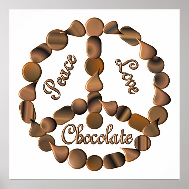 POSTER SYMBOLE DE PAIX CHOCOLÉ (Devant)