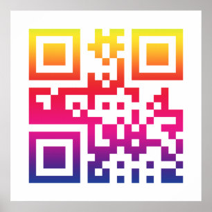 Poster Symbole ☮ de paix — Code QR