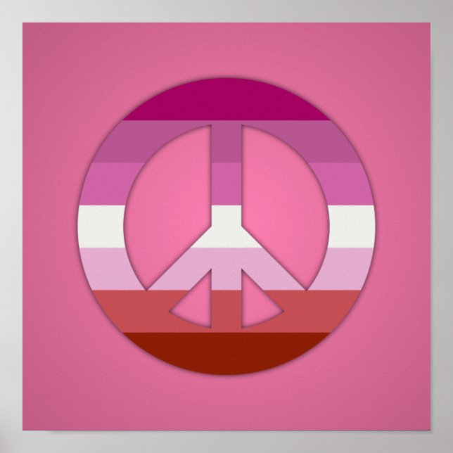 Poster Symbole de paix de la fierté lesbienne (Devant)