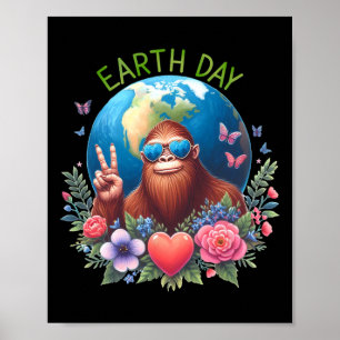 Poster SYMBOLE DE PAIX Jour des terres Drôle Bigfoot Sasq