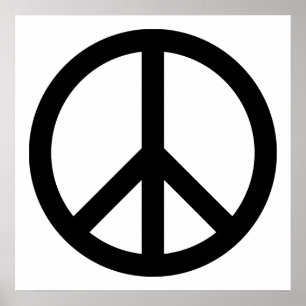 Poster Symbole de paix noir
