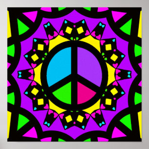 Poster Symbole de paix rétro