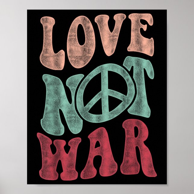 Poster Symbole de paix Super Love Not War (Devant)