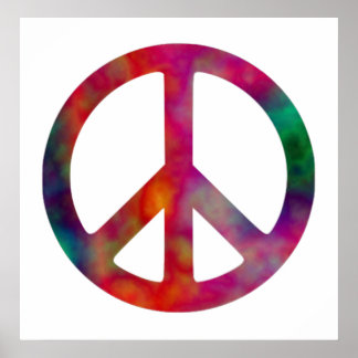 Poster Symbole de paix Tie Dye